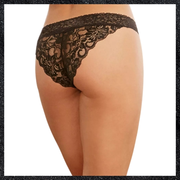 *SOLD OUT*Black Crisscross Strappy Floral Lace Cheeky Panty - Picture 4 of 6
